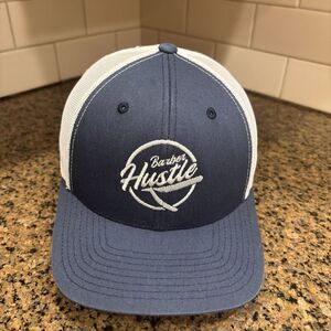 Barber Hustle Trucker Hat‎ Men Blue White 6-Panel Adjustable Snapback Cap